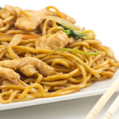 Delicious chinese food, chicken Lo Mein stir fry